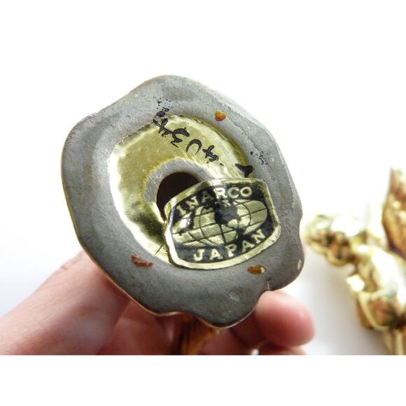 Vintage Gold Luster Ceramic Praying Angels Japan Very Good - Picture 3 of 5